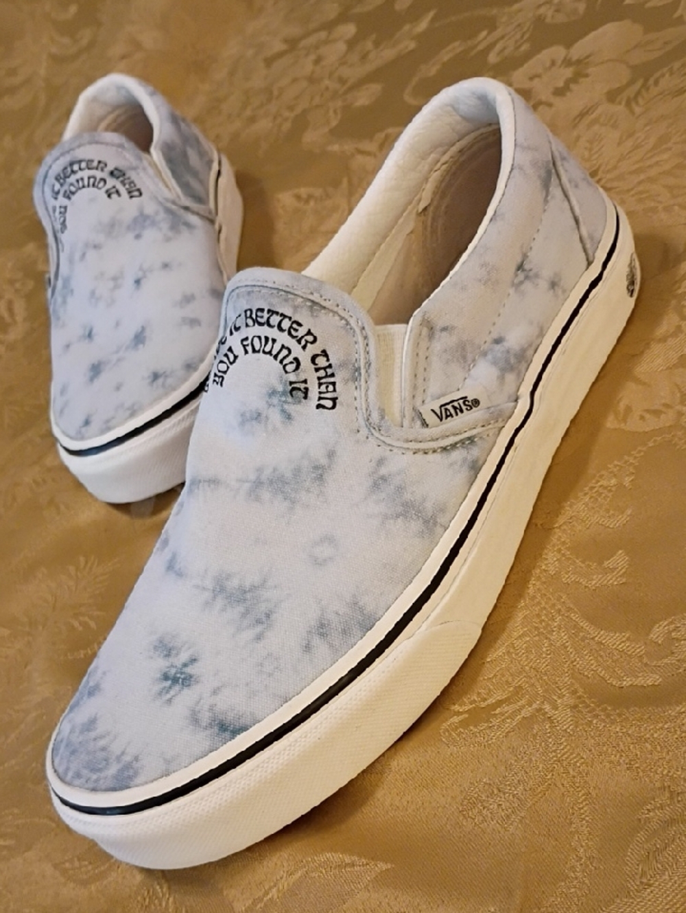 VANS Slip-On Canvas in Light Tie-Dye Blue PARKS PROJECT Women's 7.0 Men's 5.5